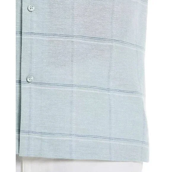 Cubavera Men’s Classic‑Fit Windowpane Linen Blend Camp Shirt S/CH $80 NWT - Picture 4 of 9